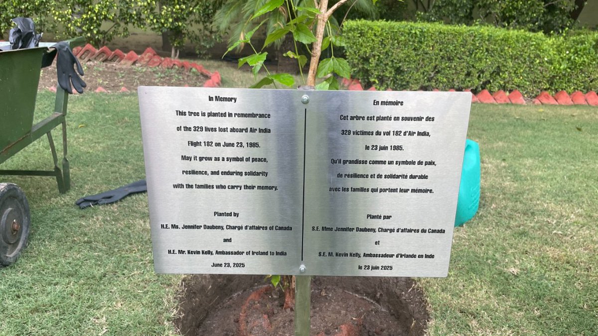 Canada in India (@canadainindia) on Twitter photo On the National Day of Remembrance for Victims of Terrorism, <a href="/CanadainIndia/">Canada in India</a> and <a href="/IrlEmbIndia/">Irish Embassy India</a>, hosted a remembrance gathering to honour the lives lost in the #AirIndia182 tragedy. Standing together with India, we reaffirm our commitment to peace and unity against terrorism. On the National Day of Remembrance for Victims of Terrorism, <a href="/CanadainIndia/">Canada in India</a> and <a href="/IrlEmbIndia/">Irish Embassy India</a>, hosted a remembrance gathering to honour the lives lost in the #AirIndia182 tragedy. Standing together with India, we reaffirm our commitment to peace and unity against terrorism.