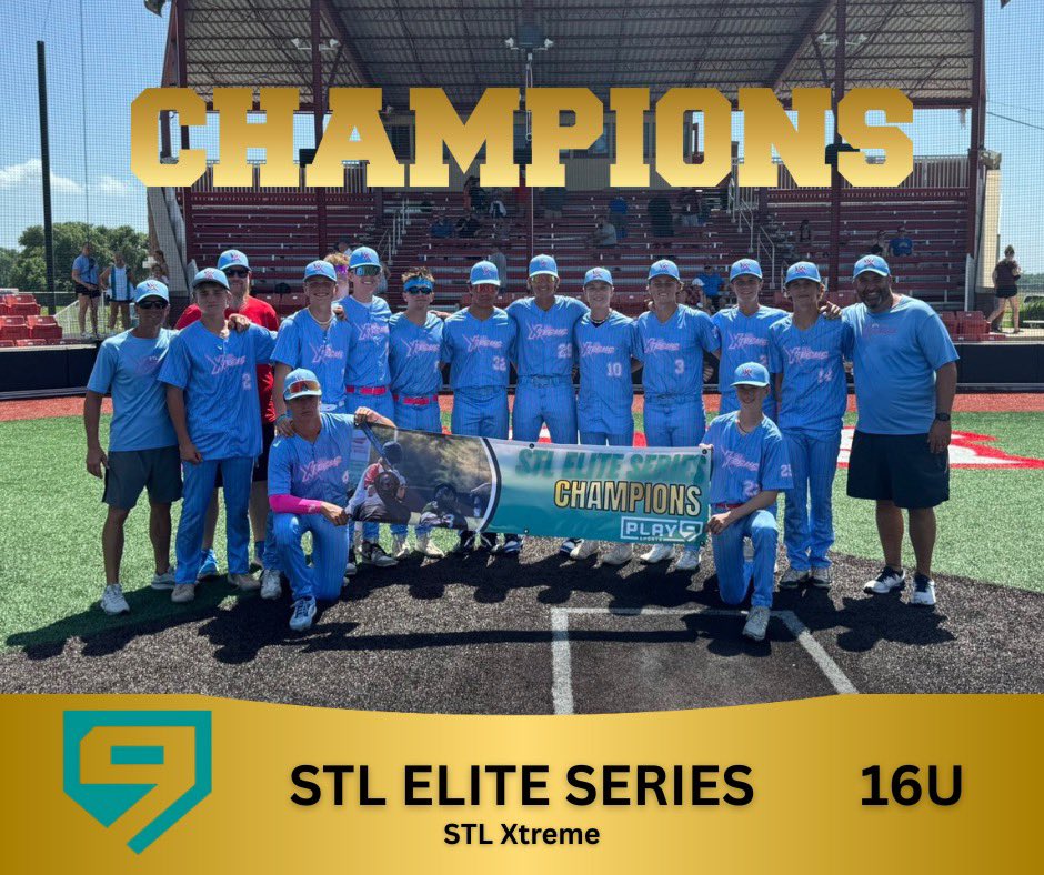 Congratulations to the STL Xtreme (<a href="/XtremeSTLBBall/">Stlxtremebaseball</a>) on taking home the 16u division championship in the #STLEliteSeries this weekend!
#Play9WithUs