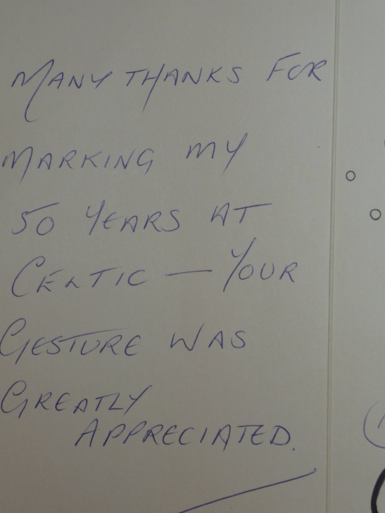 NCCeltic's tweet image. John Clark was a Celtic giant; but he carried himself as a humble, ordinary fan.
In 2009, the Green Brigade paid a small tribute to John Clark.
To their surprise and honour, the great man invited them to Celtic Park to personally thank them.
Rest in peace, John.