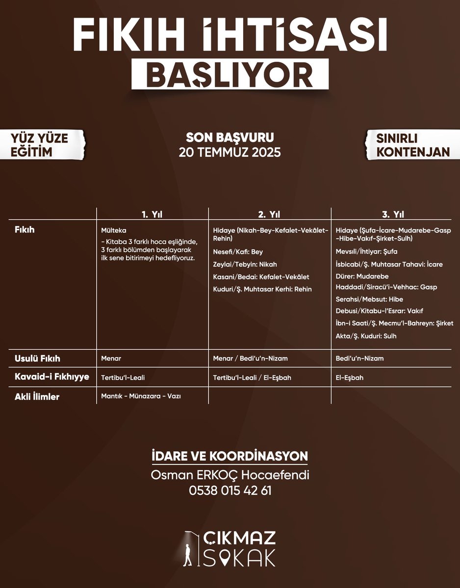 osmanerkocc's tweet photo. İsmailağa Camiamıza hayırlı olsun inşallah. 

Son derece yetkin hocaların ve farklı meşreplerin bir araya geleceği bir program olacak. 

📢 Son Başvuru Tarihi 
20 Temmuz 2025

@cikmazsokakder https://t.co/GtDJRaJ16F