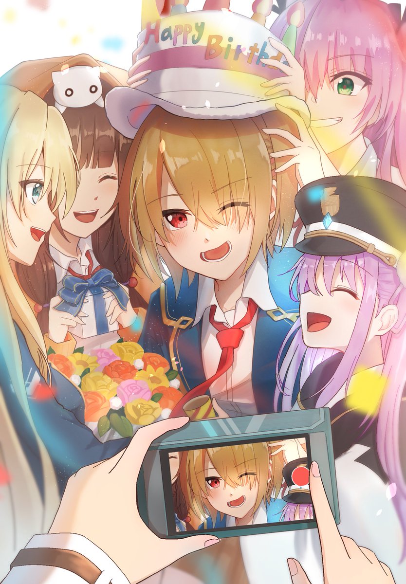 - ̗̀ 𝙷𝙰𝙿𝙿𝚈 𝙱𝙸𝚁𝚃𝙷𝙳𝙰𝚈  ̖́-

「ほら、撮るぞ。」

#ヘブバンファンアート 
#茅森月歌生誕祭2025