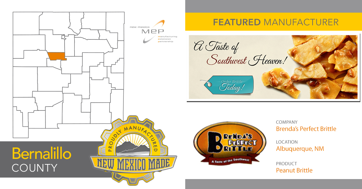 Congratulations to this week's Featured Manufacturer of the Week, Brenda’s Perfect Brittle. To learn more, visit their profile page on our website: newmexicomep.org/nm-made/brenda…