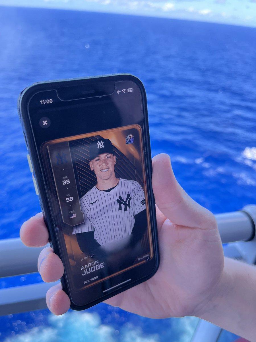Won an Aaron Judge <a href="/SorareMLB/">SorareMLB</a> card while at sea 🛳️ 🌊