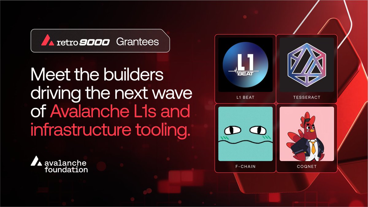 🔺 Retro9000. Impact Rewarded. 

Meet grantees powering the next wave of Avalanche L1s and core infrastructure.

Real impact. Live on mainnet. Backed by Retro9000.

Let’s dive in 🧵⬇️