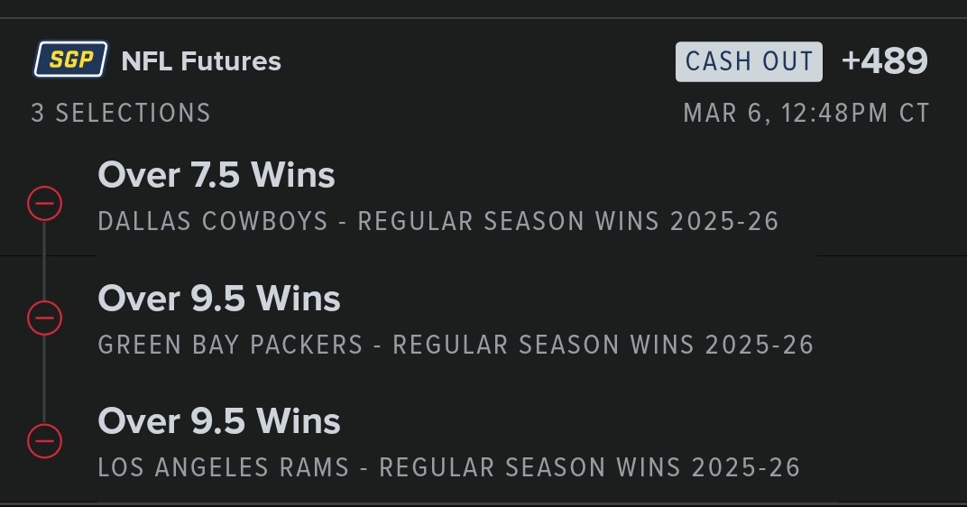 Timmyneutron0's tweet photo. @CodyBrownBets What does everyone think of this possible futures bet? https://t.co/IR2OzSCWDU