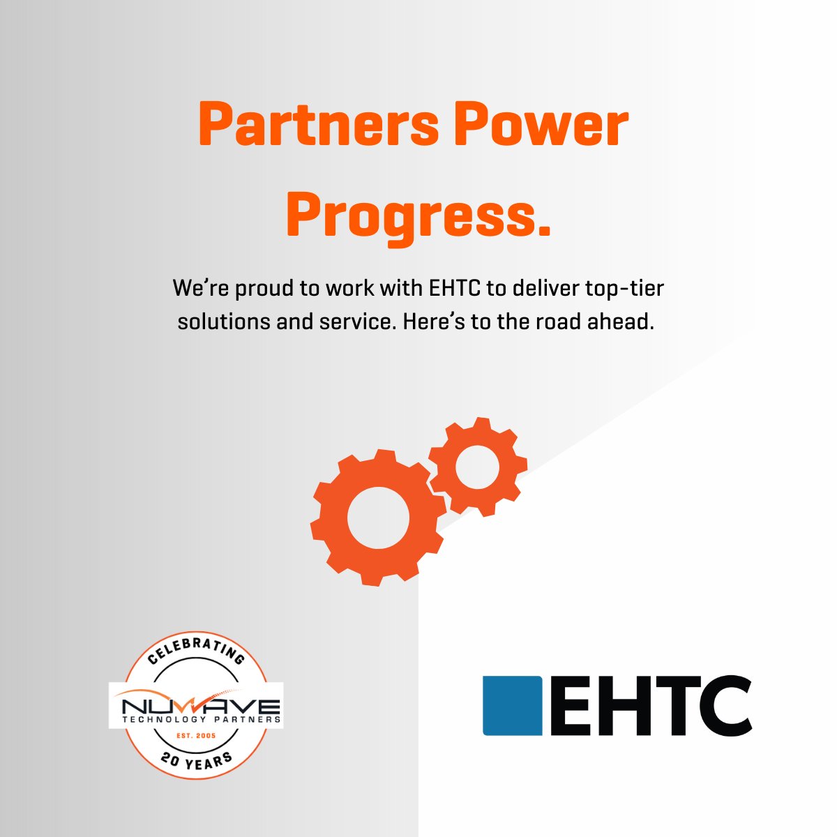 Partners power progress.

We’re proud to work with <a href="/EHTC/">EHTC</a> to deliver top-tier solutions and service. Here’s to the road ahead

#NuWave20 #ProgressThroughPartnerships #InnovationTogether