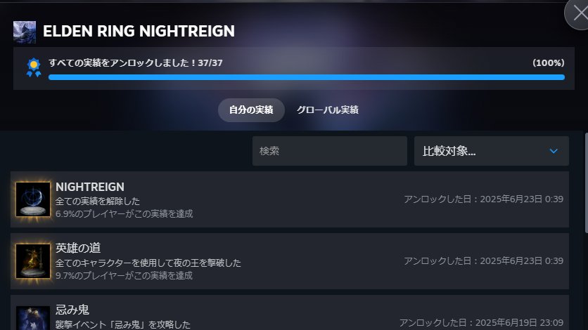 いえーい実績全達成ふぅ～