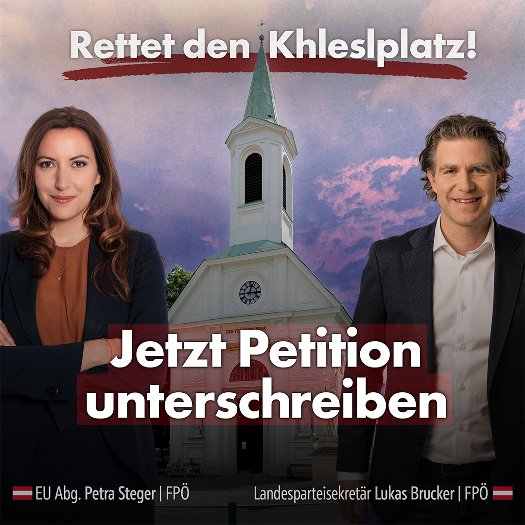 Khleslplatz: SPÖ und Neos missachten Bürgerwillen!
Die rot-pinke Stadtregierung will den historischen Khleslplatz zubetonieren – und das, bevor die Bürgerpetition überhaupt im Gemeinderat behandelt wurde. Bürgerbeteiligung? Fehlanzeige!
Wir fordern: Schutz für Wiens historische