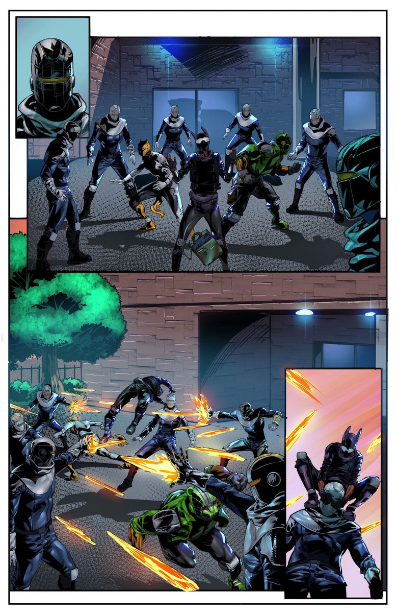 Brother Kit: “Detained?! I can’t be detained! I gotta be at-”
Security B-01: “Override.”… “Terminate.”
Sister ‘V’: “Kit!”
Brother Kit: “What?! How can you blame me?”
Brother Atlas: “Shut up and trash ‘em.” 
indiegogo.com/projects/broth…