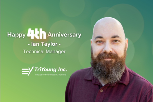 triyounginc's tweet photo. Let's celebrate our Technical Manager, Ian Taylor, on his 4th anniversary with TriYoung, Inc. He is an indispensable part of our team, and we cannot imagine succeeding without his contributions. #EmployeeAnniversary #TechLeadership #TriYoungInc https://t.co/WaLPopXXio