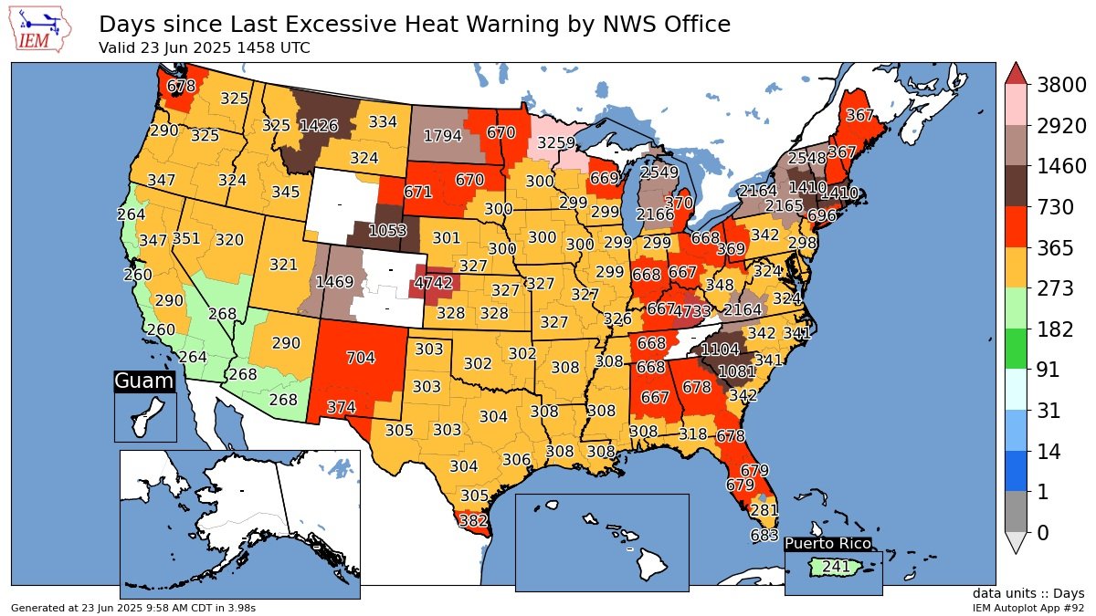 TevinWooten's tweet image. Extreme (Excessive) Heat Warnings in New England. 🌶️
Not an every day/year occurrence!
It's been 1410 days, you guys!
#heatwave