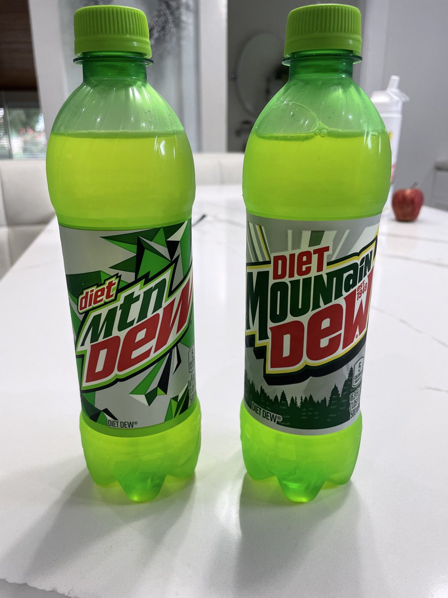 ⁦<a href="/MountainDew/">Mountain Dew®</a>⁩ going with the Throwback logo on bottle on the right…just like NFL unis, the throwback is much better than the current look!