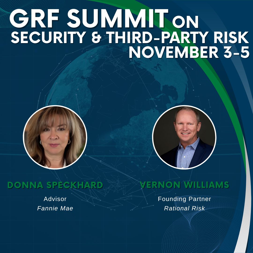 Global Resilience Federation (@grfederation) on Twitter photo Join us for the 8th Annual Summit on Security & Third-Party Risk! Donna Speckhard, Advisor to <a href="/FannieMae/">Fannie Mae</a>, and Vernon Williams, Founding Partner at Rational Risk, will present “Enhancing Operational Resilience through Risk and Response Maturity.”
Session abstract: The session Join us for the 8th Annual Summit on Security & Third-Party Risk! Donna Speckhard, Advisor to <a href="/FannieMae/">Fannie Mae</a>, and Vernon Williams, Founding Partner at Rational Risk, will present “Enhancing Operational Resilience through Risk and Response Maturity.”
Session abstract: The session