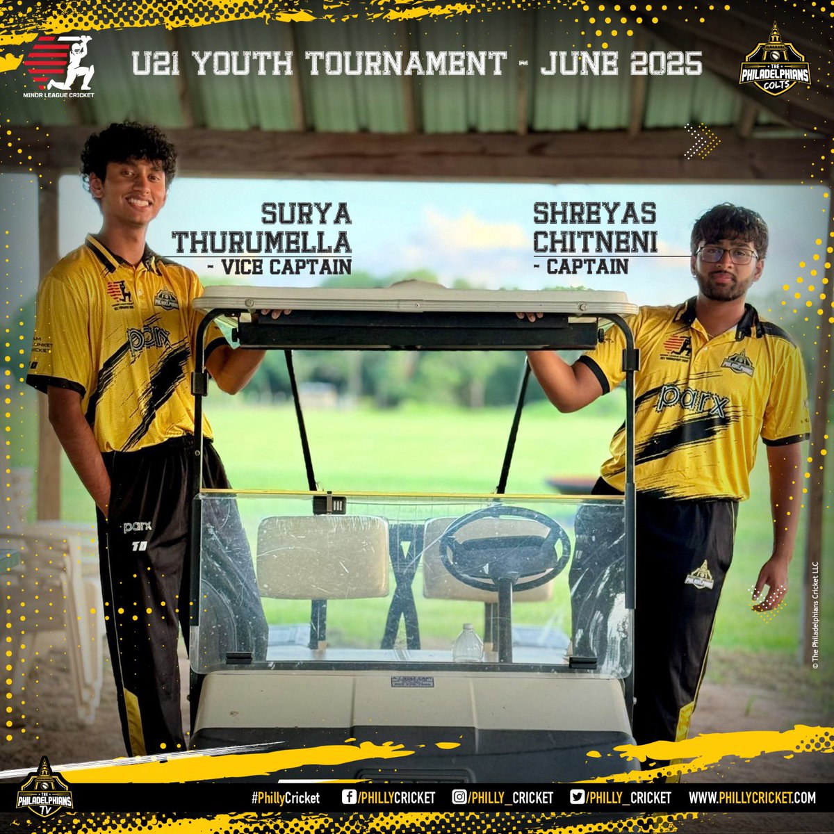 The Philadelphians Cricket (@philly_cricket) on Twitter photo π¨ Leadership Alert! π¨
Introducing your Colts Captain & Vice Captain for the 2025 <a href="/MiLCricket/">Minor League Cricket</a> U21 Youth Tournament! ππ₯
The #PhillyCricketColts buggy is in safe, sharp hands this week β letβs ride! ππ
#PhillyCricket #Philadelphia #Youth #Colts #USA #Cricket π¨ Leadership Alert! π¨
Introducing your Colts Captain & Vice Captain for the 2025 <a href="/MiLCricket/">Minor League Cricket</a> U21 Youth Tournament! ππ₯
The #PhillyCricketColts buggy is in safe, sharp hands this week β letβs ride! ππ
#PhillyCricket #Philadelphia #Youth #Colts #USA #Cricket