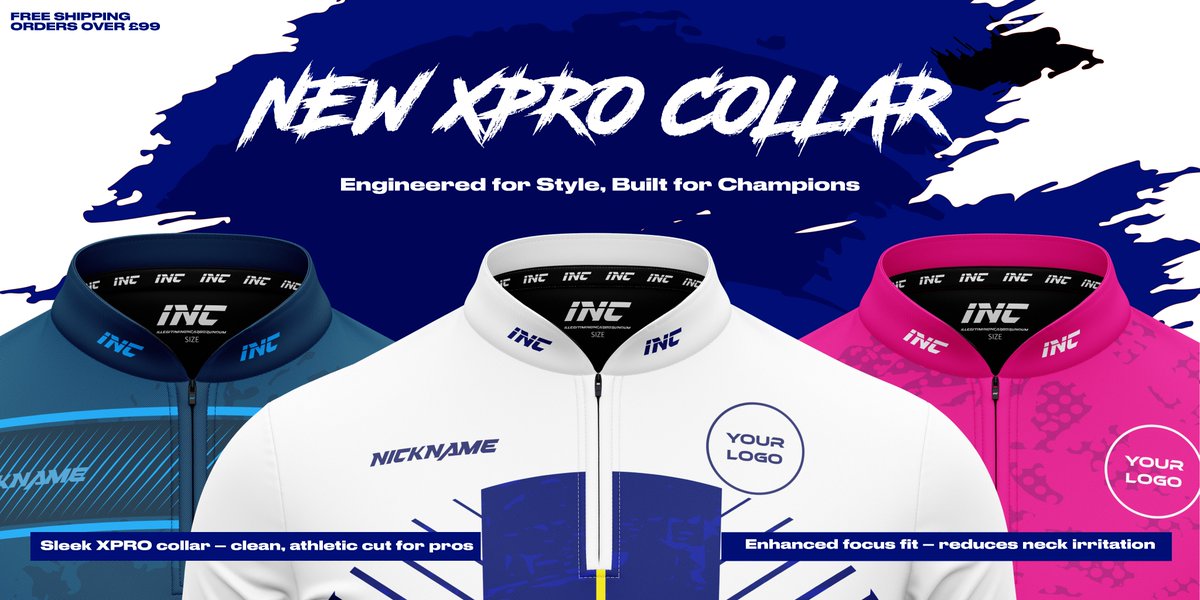 We’re buzzing to launch the INC XPRO Collar. 

✅ Distraction-free comfort

Built to move with the player. No compromise on style.

🧢 Check it out: inc-apparel.com/collections/xp…

#Performance #Teamwear #darts  #Pool