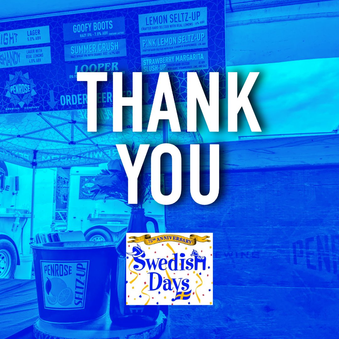 Thank you to all who battled the heat, joined us and drank Penrose this past week at Geneva #SwedishDays! We appreciate you and look forward to seeing you in the taproom, soon!

#Penrose #Geneva