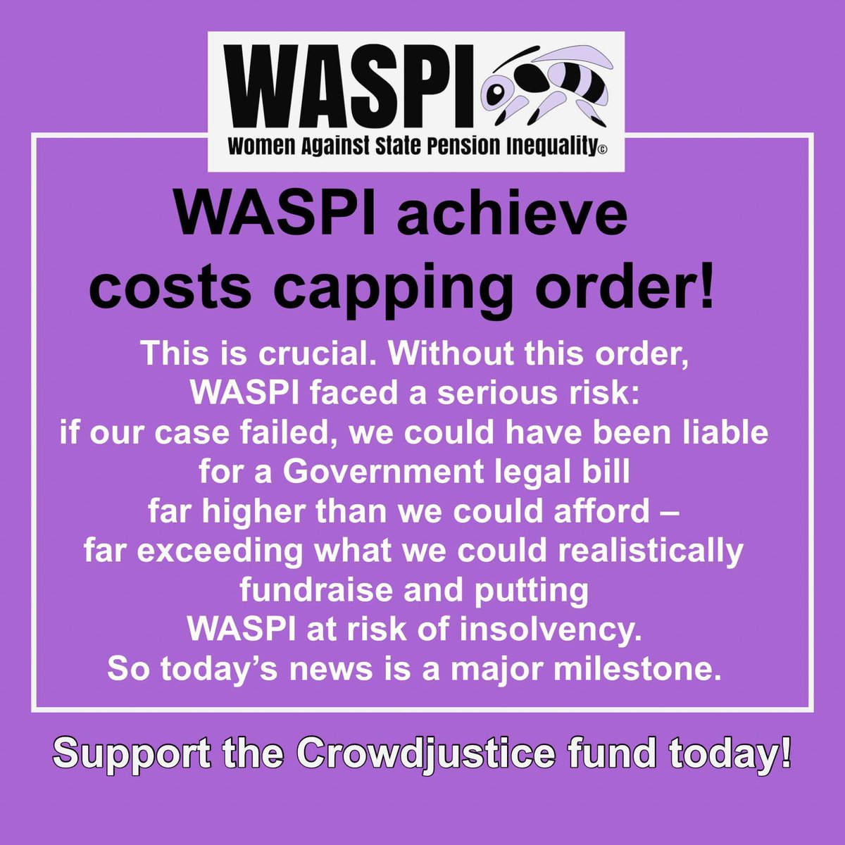 #WASPI Campaign (@waspi_campaign) on Twitter photo #WASPI women being badly let down by <a href="/UKLabour/">The Labour Party</a> left us no choice but to take them to court. Today’s news is a huge milestone but we still need to pay our lawyers, court fees, and all other expenses involved in running this complex case. Your generosity has got us this far, please #WASPI women being badly let down by <a href="/UKLabour/">The Labour Party</a> left us no choice but to take them to court. Today’s news is a huge milestone but we still need to pay our lawyers, court fees, and all other expenses involved in running this complex case. Your generosity has got us this far, please