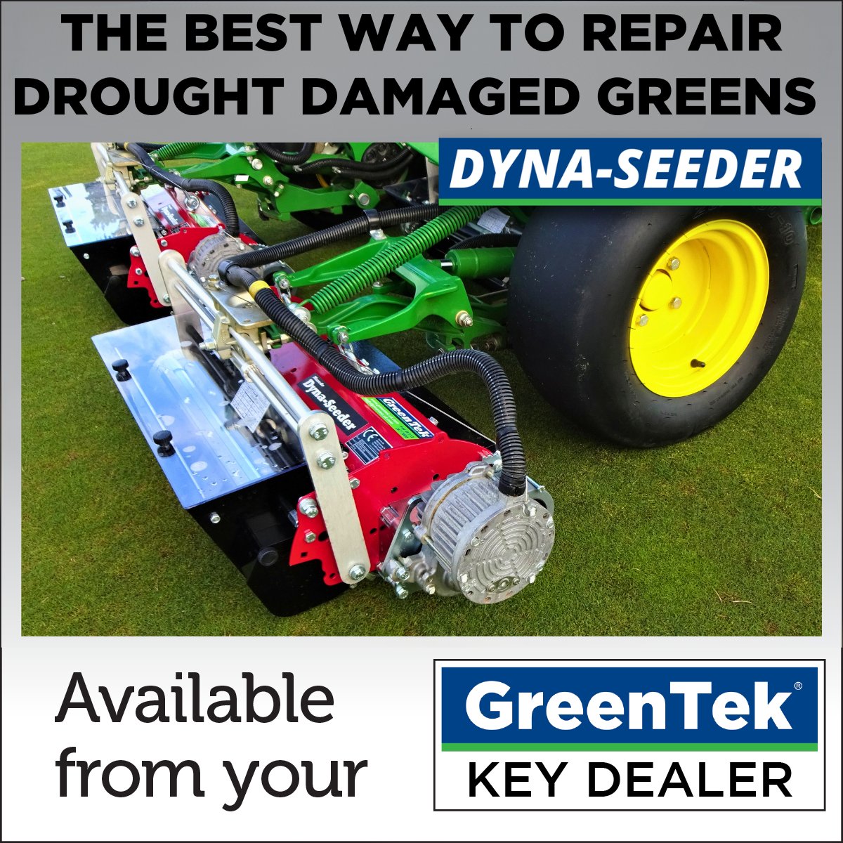 Repair drought damaged greens with <a href="/GreenTekGroup/">GreenTek</a>  Dyna-Seeder units.
Fantastic germination rates from minimal seed.
Be ready to seed as soon as conditions permit!
Limited stock, Order now from your GreenTek dealer,
zurl.co/DYNA-SEEDER
#DynaSeeeding #Greenkeeping #agronomy