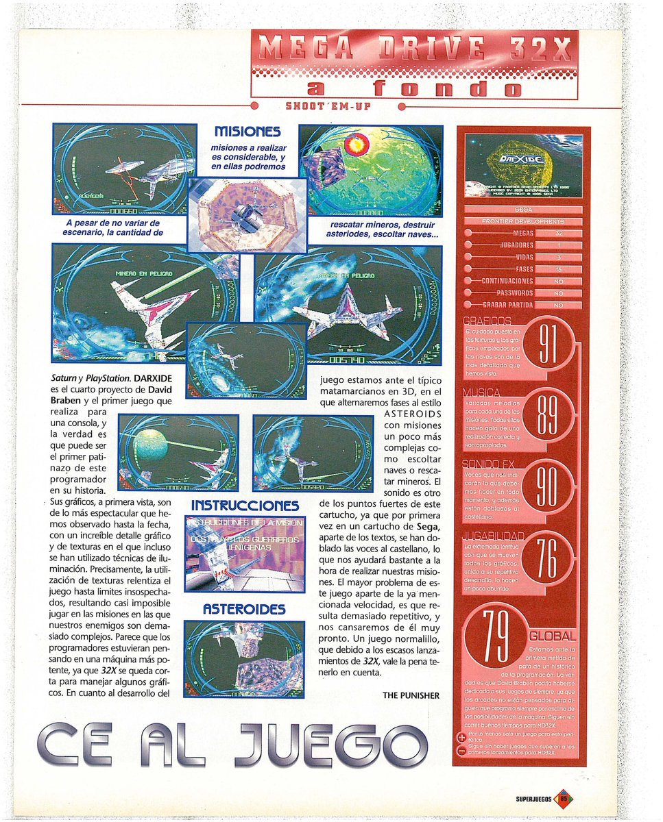 MegaDrive32X_es's tweet photo. Análisis en Superjuegos y Hobby Consolas del Darxide, el último juego de 32X lanzando en Europa.

¿Lo habéis jugado ya sea con el cartucho original o con emulador?, ¿qué os parece?

#Sega #MegaDrive #MegaDrive32x #Sega32X #retrogaming @frontierdev https://t.co/aEhBpFmSdz