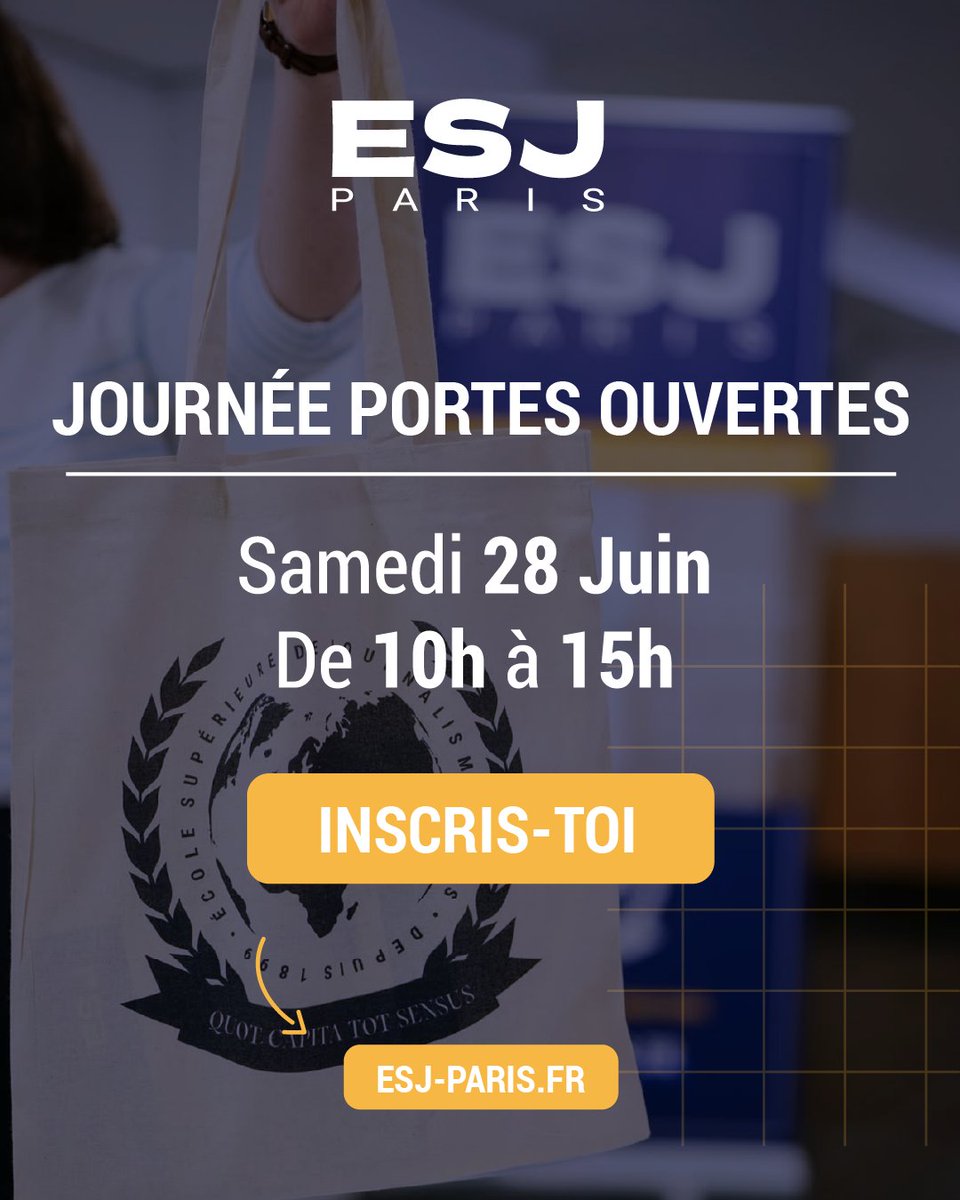 🎙️Rencontre ceux qui font le journalisme

Lors de la #JPO, tu ne feras pas qu’entrer dans une école
👉 Tu entreras dans l’univers du journalisme aux côtés de ceux qui le vivent au quotidien

📅 Samedi 28 juin, de 10h à 15h

👉 Inscris-toi sur esj-paris.fr

#Journalisme