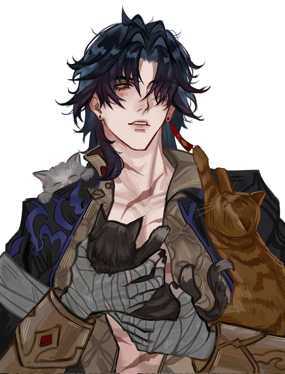 aywaru's tweet image. I love drawing him with cats
#刃 #Blade