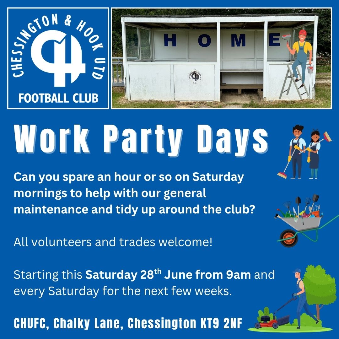 Volunteers and any trades wanted to help with our Work Party Days starting this Saturday, 28th June, from 9am, and following Saturdays - just turn up at Chalky Lane if you can. Thank You!