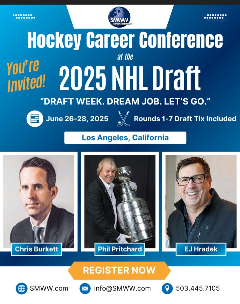 keeperofthecup's tweet image. Are you in LA the weekend for the @nhl draft...swing by the #SMWW conference. there will be @nhl executives, #stanleycup winners and lots more fun
@HockeyHallFame