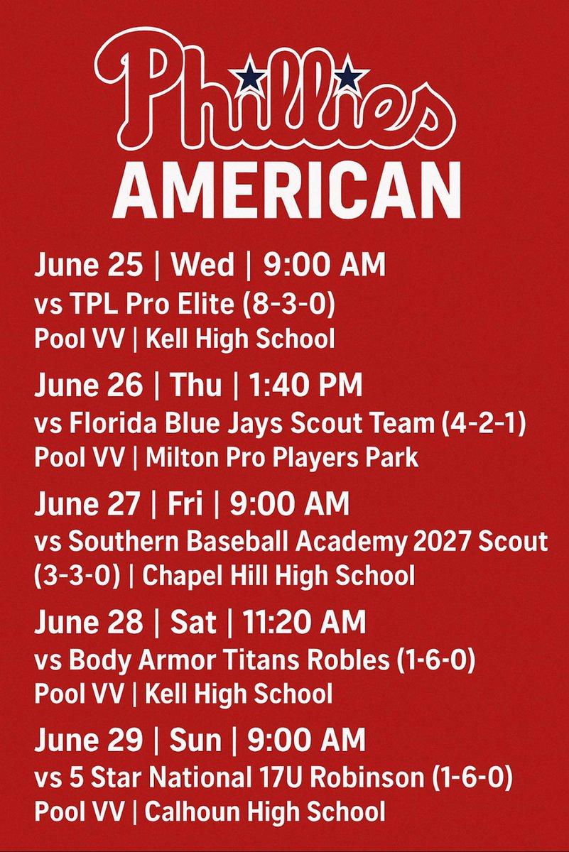 Taking the mound at the 17U WWBA in the Atlanta area, on Wednesday, June 25, vs TPL Pro Elite, 9:00AM
