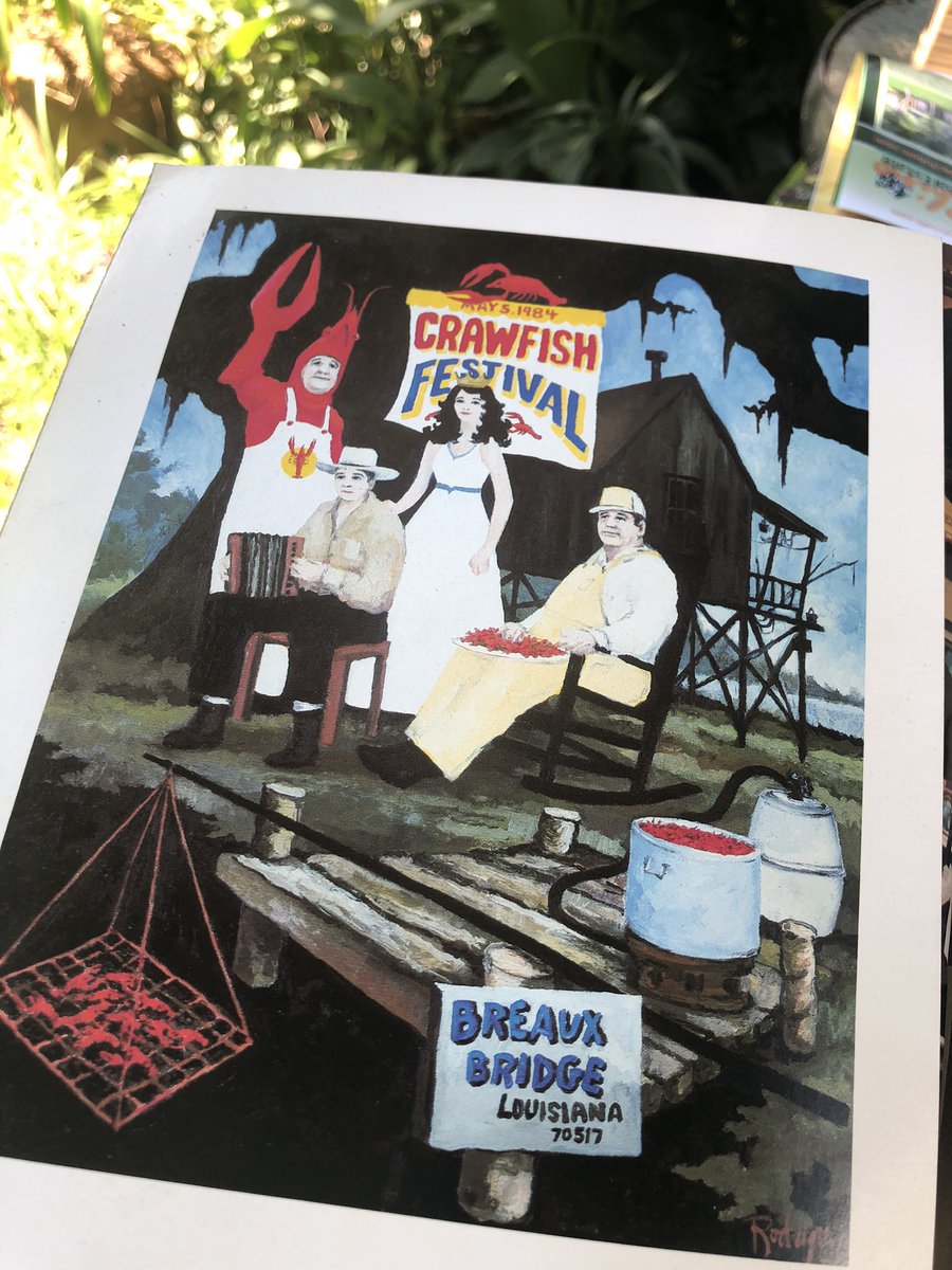 Lilgolfjock's tweet image. An old #CrawfishFestival poster by the iconic artist of Acadiana #GeorgeRodrigue (the #BlueDog man😉)