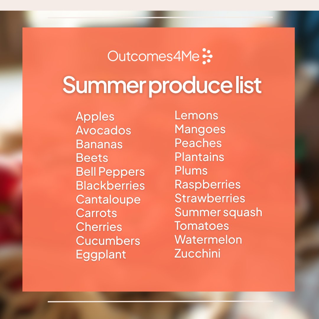 outcomes4me's tweet image. 🥗 Recent data showed that eating 2 fruits & 3 veggies a day can help promote longevity & reduce chronic health conditions, including cardiovascular disease & #cancer.
Read our blog for tasty summer #recipeideas: bit.ly/3SN6u6b
#nutrition #fiber #digitalhealth