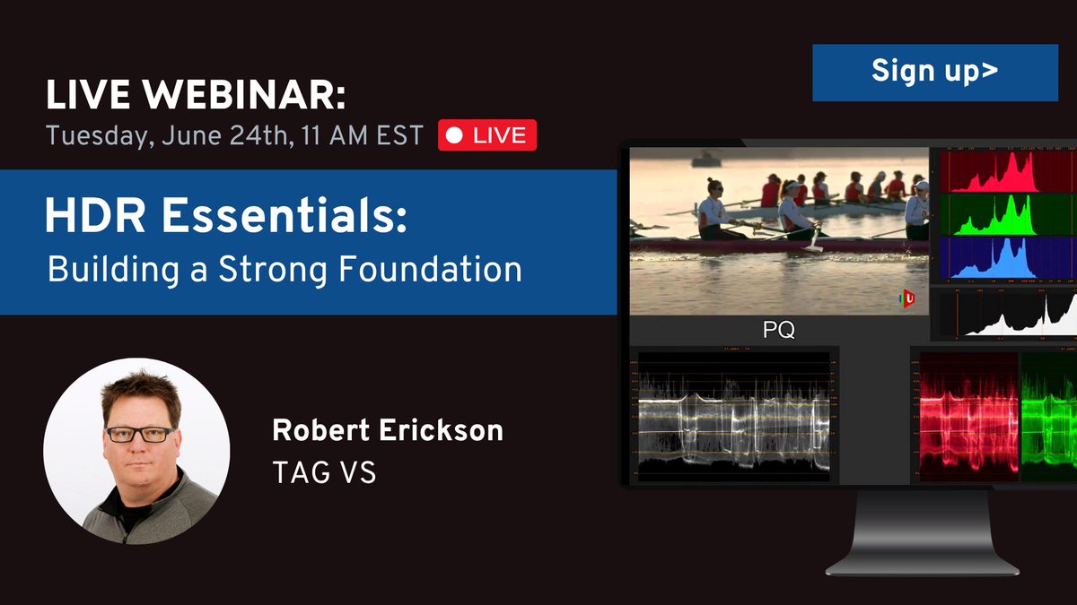 #HDR Essentials: Building a Strong Foundation kicks off tomorrow at 11 AM EST — and you won’t want to miss it.
Join us for a live #webinar breaking down core HDR formats and standards, gamma and color space behavior, and #SDR differences.
Save your seat: tagvs.zoom.us/webinar/regist…