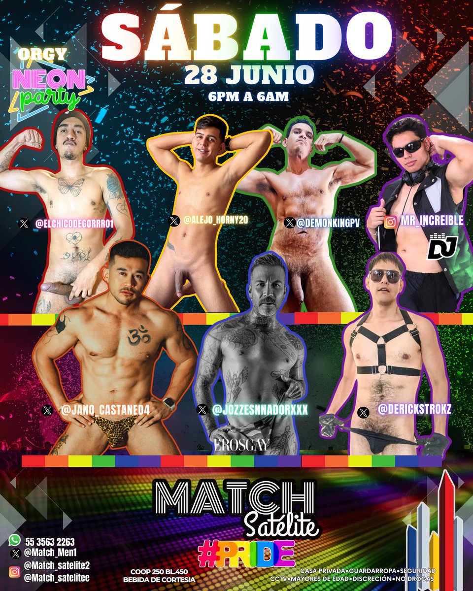MatchSatélite🏳️🌈 (@match_men1) on Twitter photo 🎉PRIDE 2025 #Pride2025
🌀NEÓN ORGY PARTY
🚦Fiesta semaforo
🏳️🌈SÁBADO 28 JUNIO
🕧6pm a 6am
🍺Bebida de Cortesía
⭐️⭐️Invitados VIP ⭐️⭐️
Puerto Vallarta - Venezuela
🍆 <a href="/DemonKingPV/">Demonio Rey 😈</a>
Venezuela
🍆 <a href="/Alejo_Horny20/">Alejandrooo</a>
CDMX
🍆 <a href="/ElChicoDeGorro1/">El chico de gorro 🔥</a>
🍆 <a href="/DerickStrokz/">Derick</a>
Aguasclaientes 🎉PRIDE 2025 #Pride2025
🌀NEÓN ORGY PARTY
🚦Fiesta semaforo
🏳️🌈SÁBADO 28 JUNIO
🕧6pm a 6am
🍺Bebida de Cortesía
⭐️⭐️Invitados VIP ⭐️⭐️
Puerto Vallarta - Venezuela
🍆 <a href="/DemonKingPV/">Demonio Rey 😈</a>
Venezuela
🍆 <a href="/Alejo_Horny20/">Alejandrooo</a>
CDMX
🍆 <a href="/ElChicoDeGorro1/">El chico de gorro 🔥</a>
🍆 <a href="/DerickStrokz/">Derick</a>
Aguasclaientes
