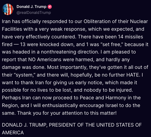 Amerika is er even klaar mee. Zoals voorspeld.