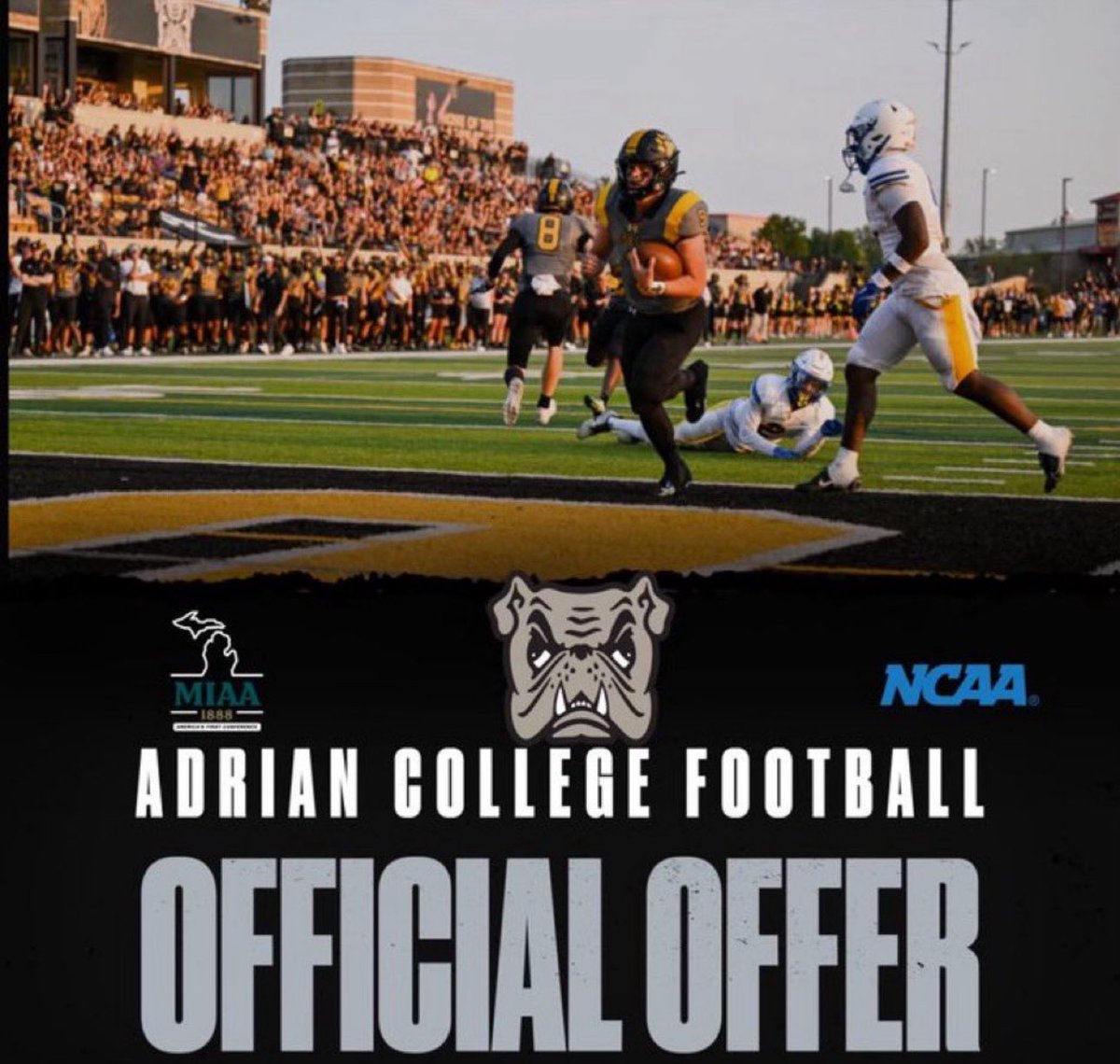 After a great camp today I’m blessed to receive my 2nd offer from Adrian college!! <a href="/JebPalka/">Jeb Palka</a> <a href="/coachHaskins95/">DJ Haskins</a> <a href="/CoachKujawa/">Kenny Kujawa</a> <a href="/Coach_Shiels/">Ron Shiels</a> <a href="/CoachKnollman/">Alex Knollman</a> <a href="/thordaley/">Thor Daley</a>