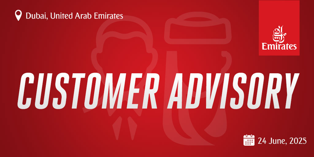 Due to the recent regional situation, a number of Emirates flights were rerouted enroute to Dubai on 23 June, but there were no diversions.

After a thorough and careful risk assessment, Emirates will continue to operate flights as scheduled, using flight paths well distanced
