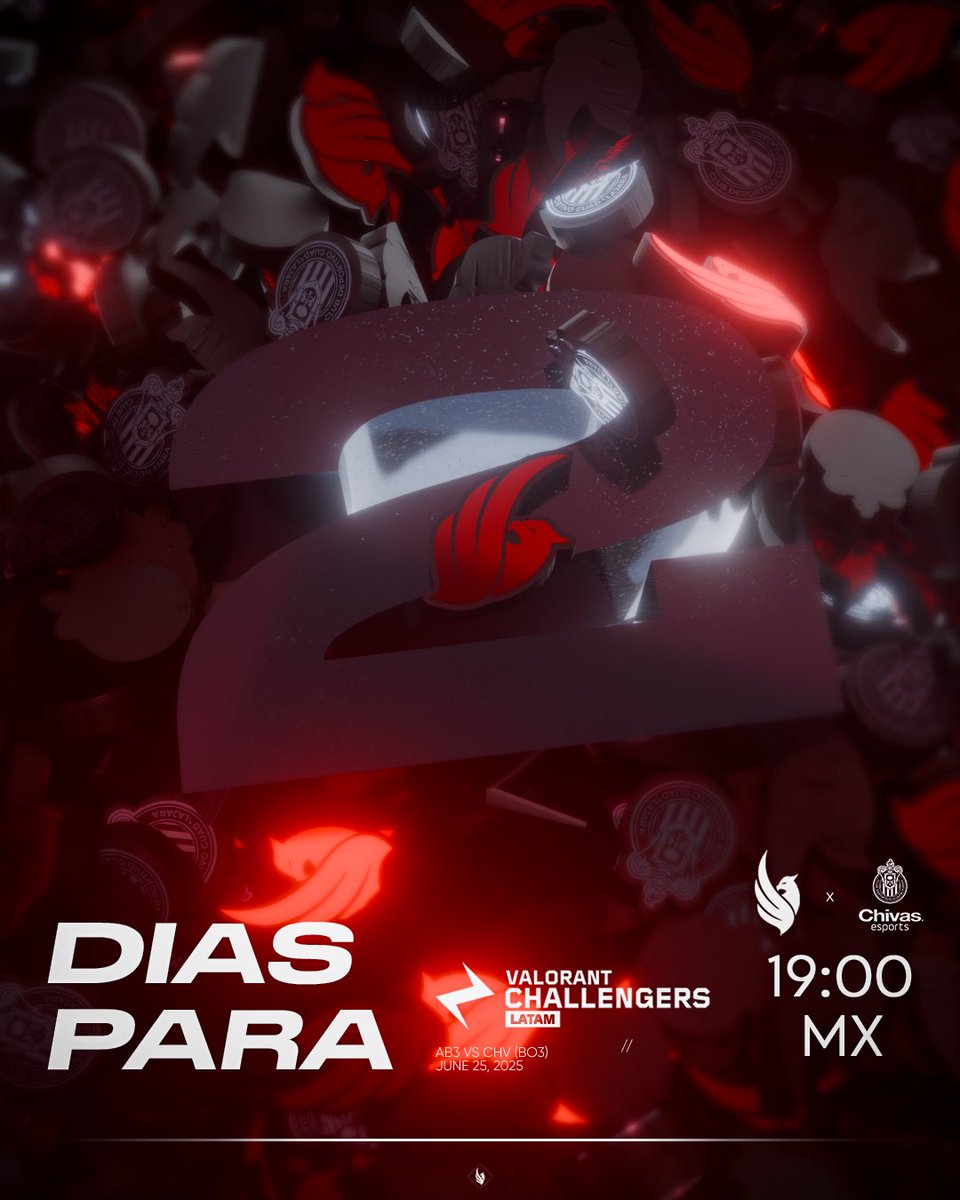 ¡Faltan solo 2 días para el comienzo del Stage 2! 
Nuestro primer rival será <a href="/esportsChivas/">Chivas esports</a> 
Estamos listos para dejarlo todo en el server.
#GOAB3 <a href="/VCL_LATAM/">VALORANT Challengers LATAM</a>
