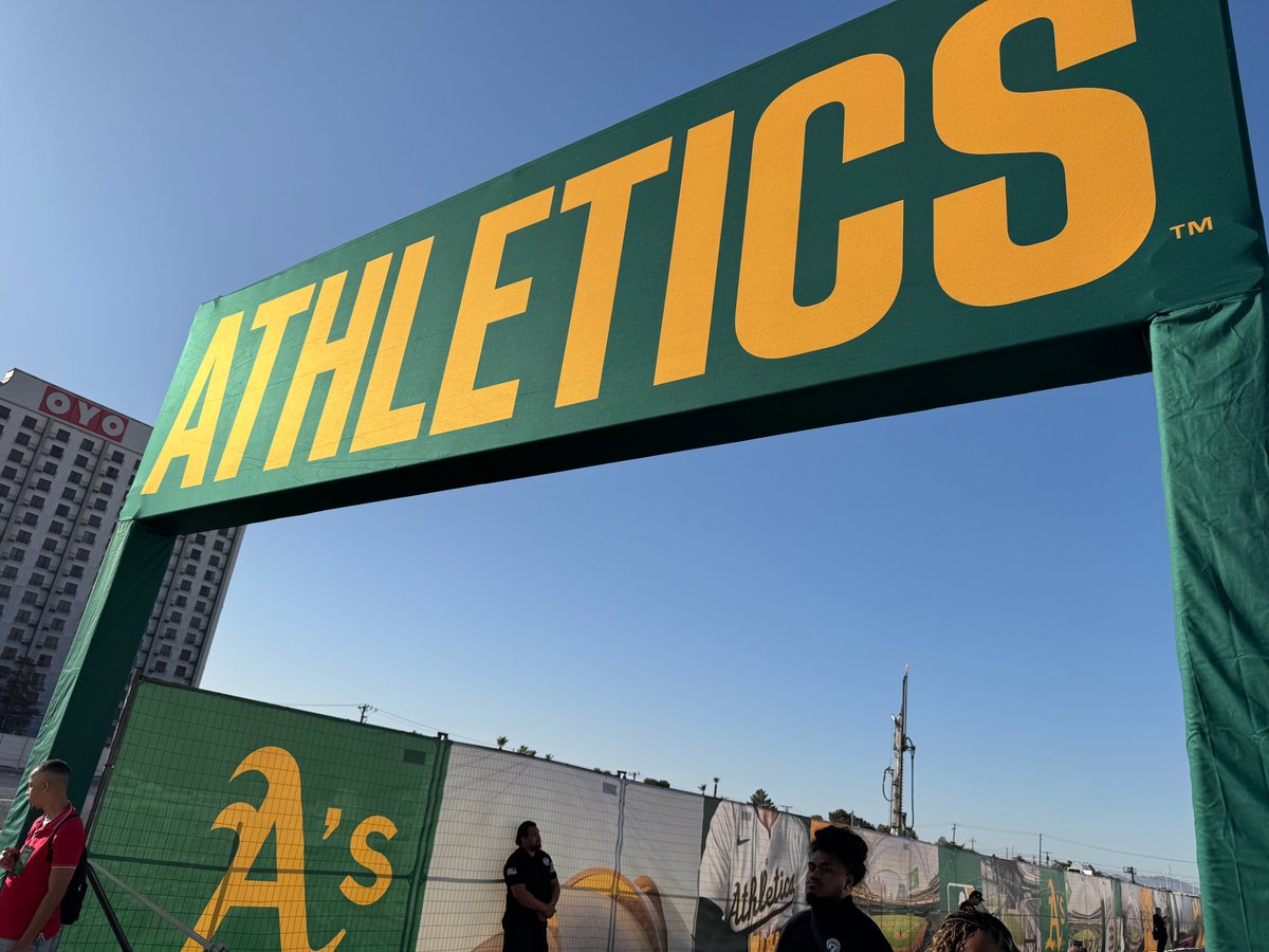 CityOfLasVegas's tweet photo. A brand-new chapter is swinging into action for the
@Athletics! ⚾💫

Today, the A’s officially broke ground on their future $1.75 billion Las Vegas ballpark. The 33,000-seat venue will rise on the iconic site of the former Tropicana Hotel on the Strip. 🏟️

@MLB Commissioner Rob Manfred, A’s owner John Fisher, Governor @JosephMLombardo, @mayoroflasvegas, Clark County commissioners, Las Vegas City Council members and many others were all on deck to mark the momentous occasion.✨