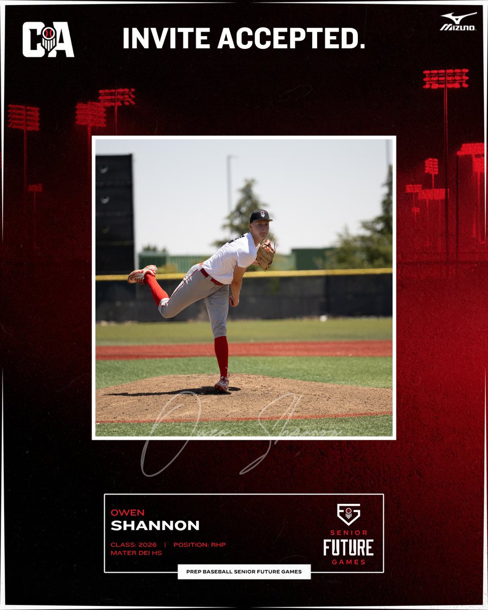 PrepBaseballCA's tweet photo. ⭐ 𝖲𝖤𝖭𝖨𝖮𝖱 𝖥𝖴𝖳𝖴𝖱𝖤 𝖦𝖠𝖬𝖤𝖲 ⭐

Congratulations to '26 RHP Owen Shannon on earning a spot for #TeamWestCoast at the 2025 Senior Future Games!

@OwenShannon2026

#BeSeen #ShapeTheState #SFG25 https://t.co/noyIIqIdEF