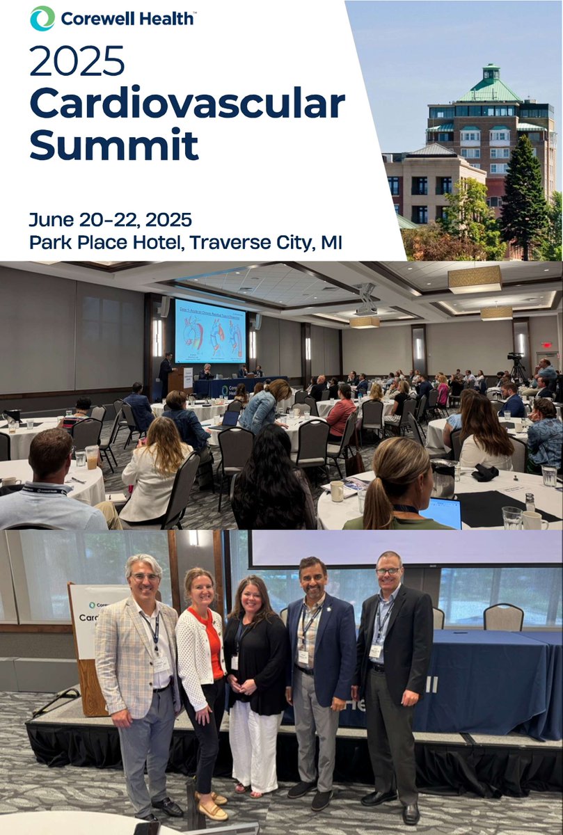 Frederik Meijer Heart & Vascular Institute (@fm_hvi) on Twitter photo That’s a wrap on the CV Summit in Traverse City, MI! ☀️ Grateful for the outstanding turnout and meaningful dialogue.
Special thanks to our planning committee, <a href="/VikKashyapMD/">Vikram Kashyap</a>, <a href="/NagibChalfoun/">nagib chalfoun</a>, <a href="/SimonDixonMBChB/">Simon Dixon 🇳🇿</a>, Amy Fuller & <a href="/JordBradshaw20/">Jordan Bradshaw</a>, for making it all possible. 💓 That’s a wrap on the CV Summit in Traverse City, MI! ☀️ Grateful for the outstanding turnout and meaningful dialogue.
Special thanks to our planning committee, <a href="/VikKashyapMD/">Vikram Kashyap</a>, <a href="/NagibChalfoun/">nagib chalfoun</a>, <a href="/SimonDixonMBChB/">Simon Dixon 🇳🇿</a>, Amy Fuller & <a href="/JordBradshaw20/">Jordan Bradshaw</a>, for making it all possible. 💓