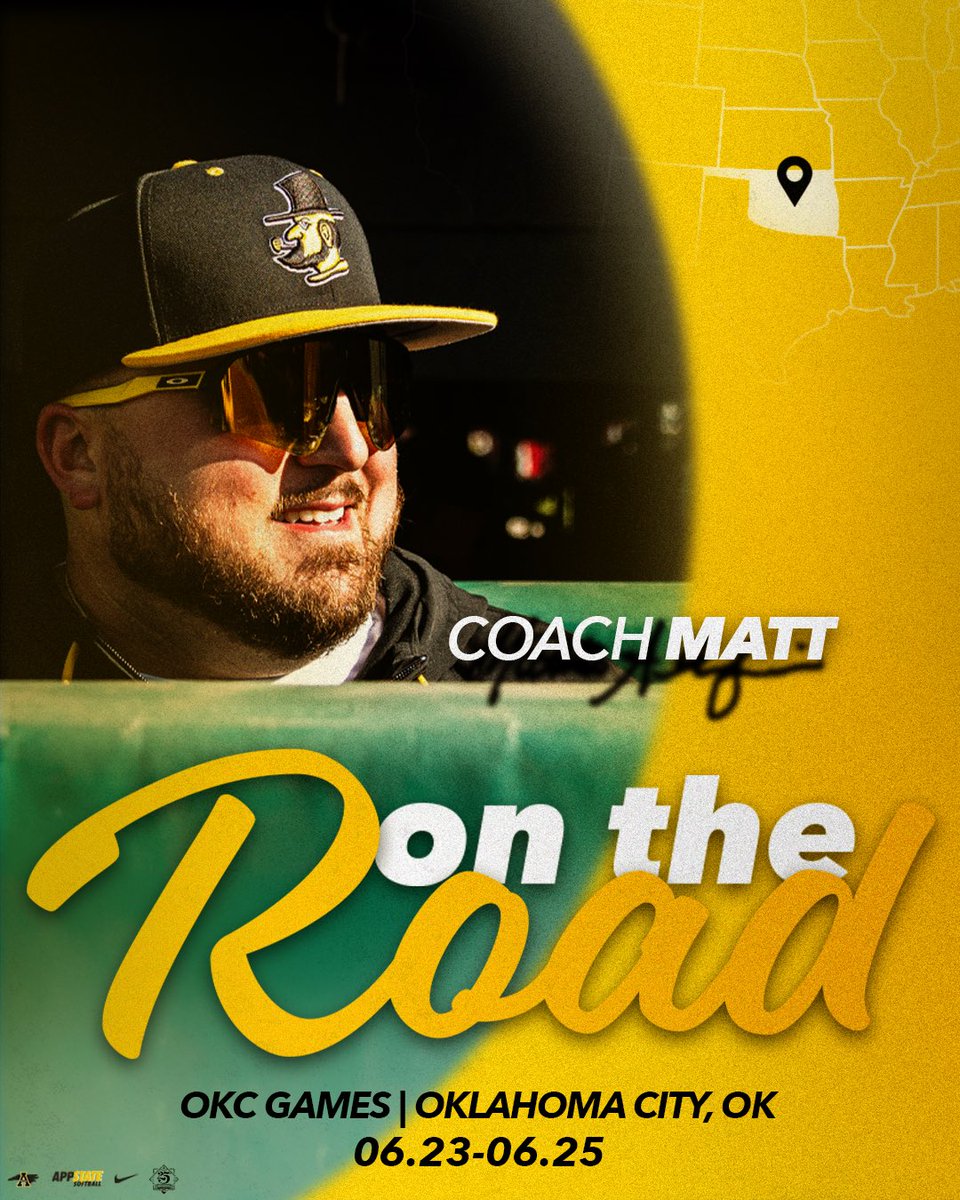 App State Softball (@appstatesb) on Twitter photo Off to OKC 🚦
Coach Matt is in Oklahoma City this week for the OKC Games! Let’s see those schedules 👇
#OTM Off to OKC 🚦
Coach Matt is in Oklahoma City this week for the OKC Games! Let’s see those schedules 👇
#OTM