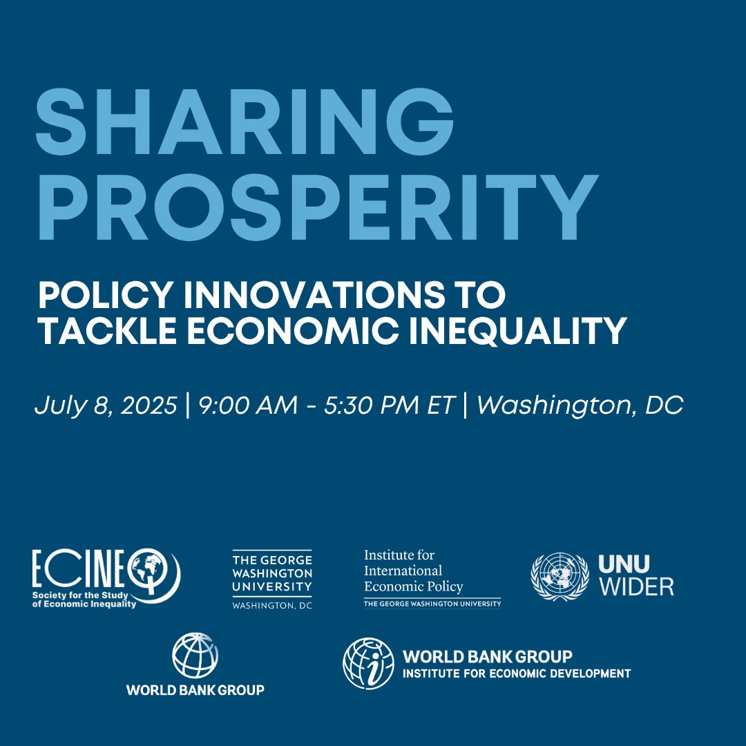 Luis Felipe LĂłpez-Calva (@lflopezcalva) on Twitter photo Join us on July 8 for a full day of insights and debate on policy innovations to tackle economic #inequality.
Weâll kick off with a thought-provoking opening debate on âDoes Inequality Matter for Development?â featuring <a href="/IndermitGill/">Indermit Gill</a> (<a href="/WorldBank/">World Bank</a> Chief Economist) and François Join us on July 8 for a full day of insights and debate on policy innovations to tackle economic #inequality.
Weâll kick off with a thought-provoking opening debate on âDoes Inequality Matter for Development?â featuring <a href="/IndermitGill/">Indermit Gill</a> (<a href="/WorldBank/">World Bank</a> Chief Economist) and François