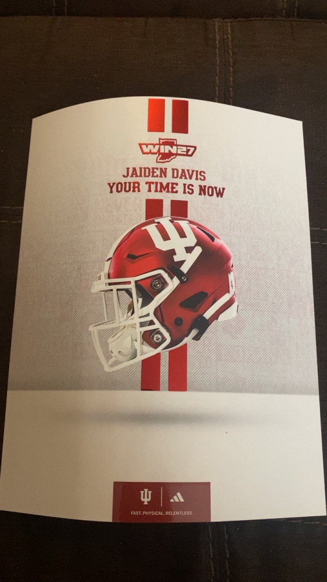 JaidenDavis38's tweet image. Thank you to INDIANA HOOSIERS 🔴⚪️ for the mail. I appreciate the love 💯 @IUFBRecruiting @IndianaFootball @CCignettiIU @Coach_BHaines @MikeFerraraIU @lucasoave10_20
#NeverDaunted
#WIN27