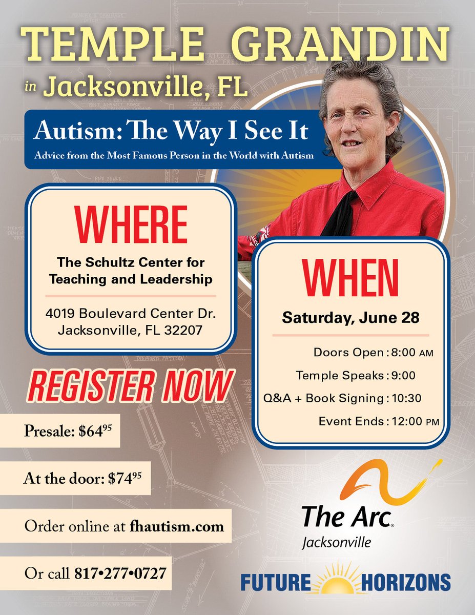 LAST CHANCE!  Don't miss Dr. Temple Grandin in Jacksonville, FL!
fhautism.com/about-our-auti…