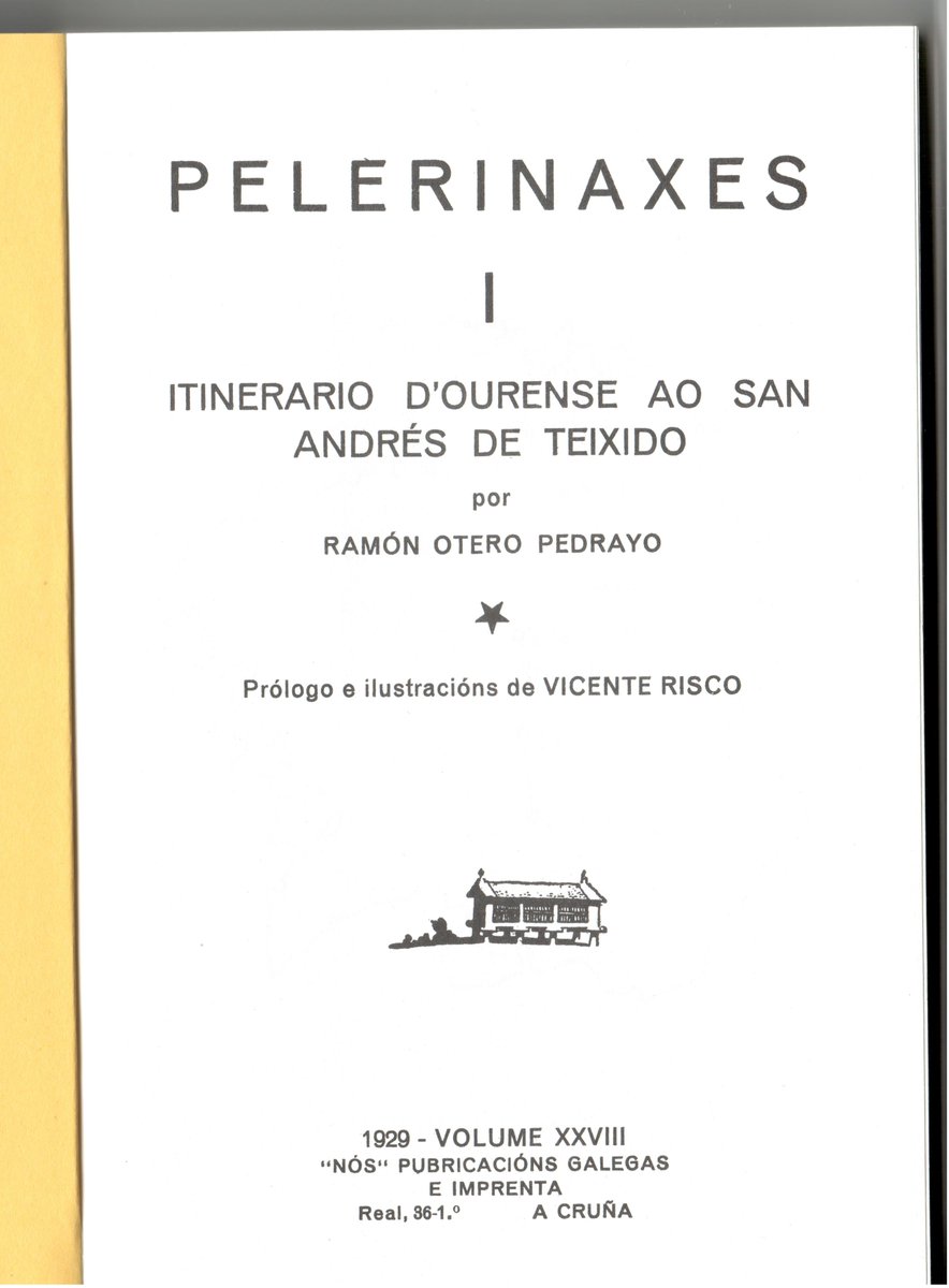 Hai outro santo que sempre formou parte do imaxinario patriótico galego.

𝑷𝒆𝒍𝒆𝒓𝒊𝒏𝒂𝒙𝒆𝒔, 𝒊𝒕𝒊𝒏𝒆𝒓𝒂𝒓𝒊𝒐 𝒅'𝑶𝒖𝒓𝒆𝒏𝒔𝒆 𝒂𝒐 𝑺𝒂𝒏 𝑨𝒏𝒅𝒓𝒆́𝒔 𝒅𝒆 𝑻𝒆𝒊𝒙𝒊𝒅𝒐, A Coruña, 1929.
Texto de Ramón Otero Pedrayo
Prólogo e ilustracións de Vicente Risco
