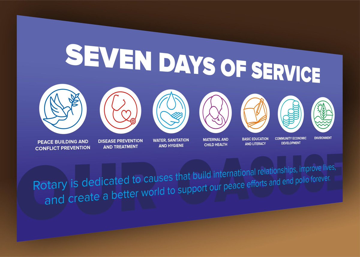 We're excited to join the #SevenDaysOfService project, powered by the 7 by 7 model! 

Launching on July 1st 2025, this initiative brings together 8 Rotaract clubs &amp; 8 Rotary clubs.

#7by7 
#SevenDaysOfService                                       
#RotaryRotaract 
#UniteForGood