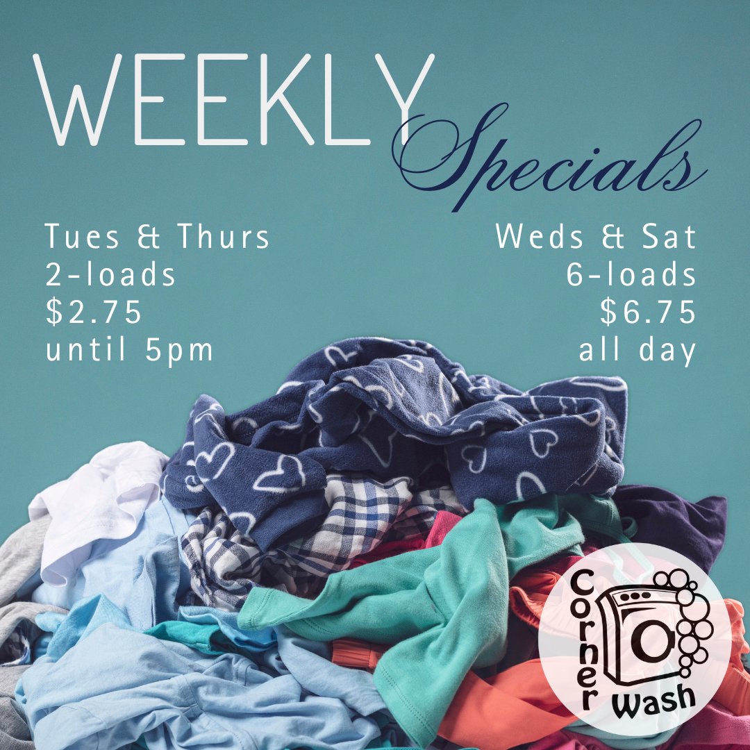 CornerWashSD's tweet photo. Welcome to the New Week Normal Heights! Don't miss our specials! We have top notch helpful attendants on site, supplies, snacks, entertainment and free parking. We have it all! 

#normalheights #adamsave #laundry #laundryday #everydayislaundryday #weeklyspecials #savemoney https://t.co/EnEkQHSKFl
