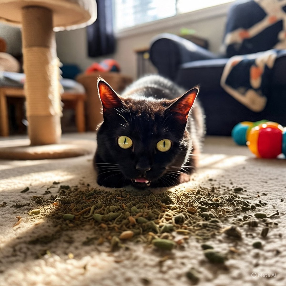 Don't touch me on my Catnip #Blackie