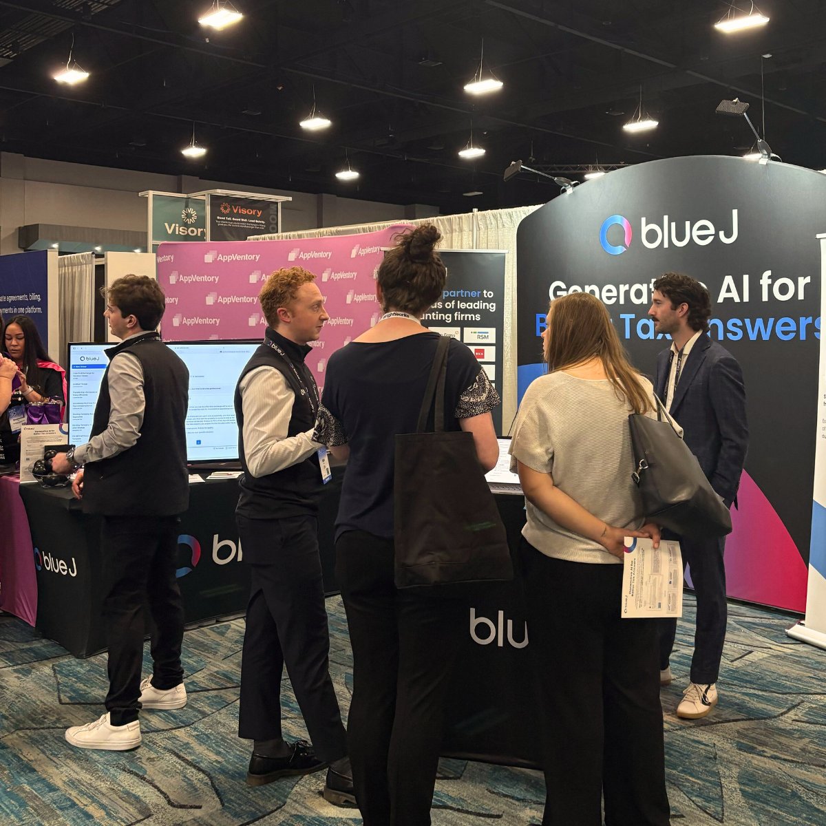 BlueJLegal's tweet image. Day 1 at #ScalingNewHeights is off to a strong start! The Blue J team has been live all day at booth 118, providing personalized demos of our generative AI solution for tax research. If you missed us today, we’ll be back tomorrow at 10:40 AM—see you then! #TaxTech #BlueJ