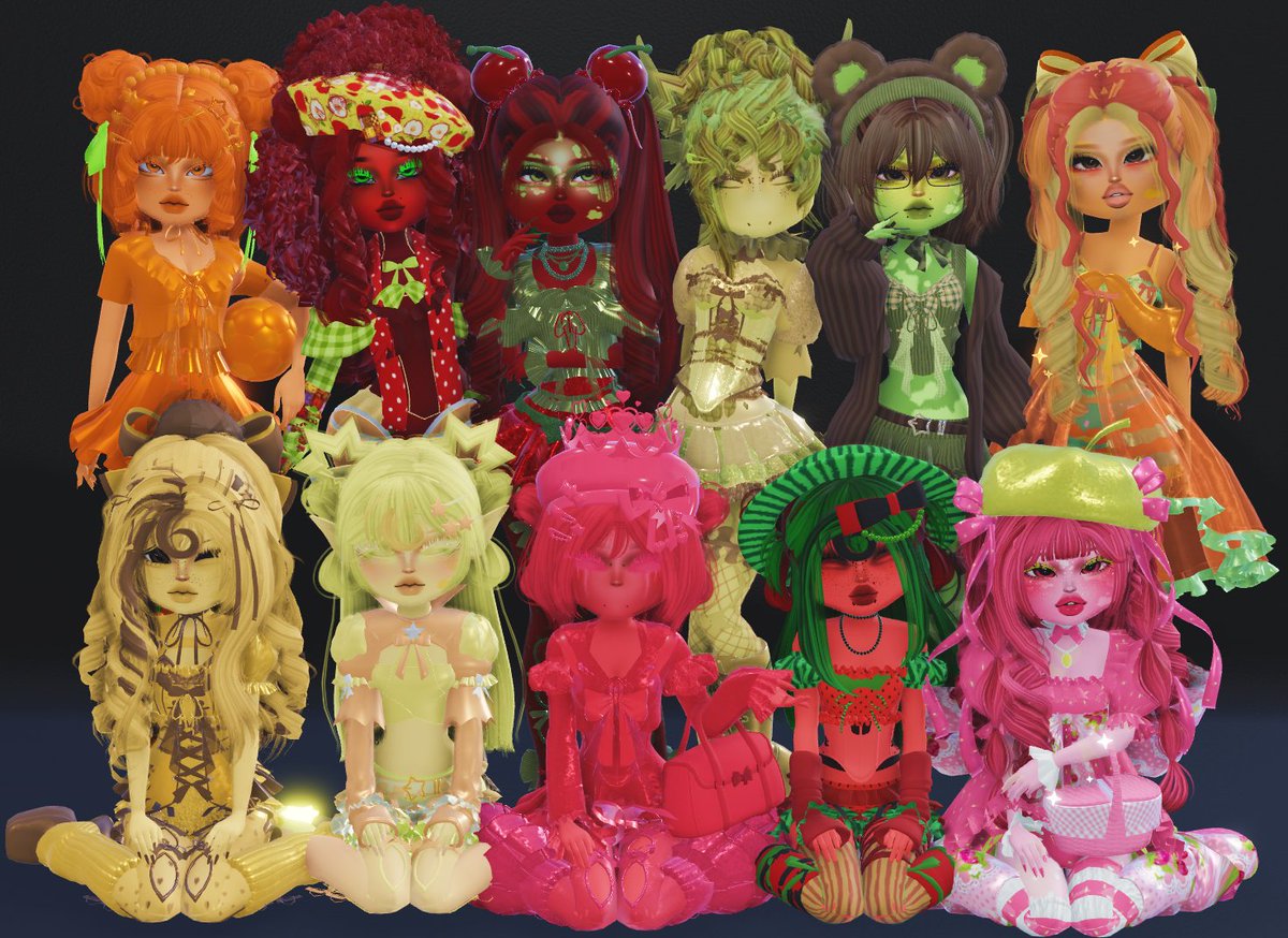 the theme is... FRUITS ! 🍒 thank you so much to our lovely <a href="/ItGirlMoonxxie/">Moonxxie</a>  for hosting and choosing the theme ! 🍋🍊🥝🍓🥭🍍🍉🍌