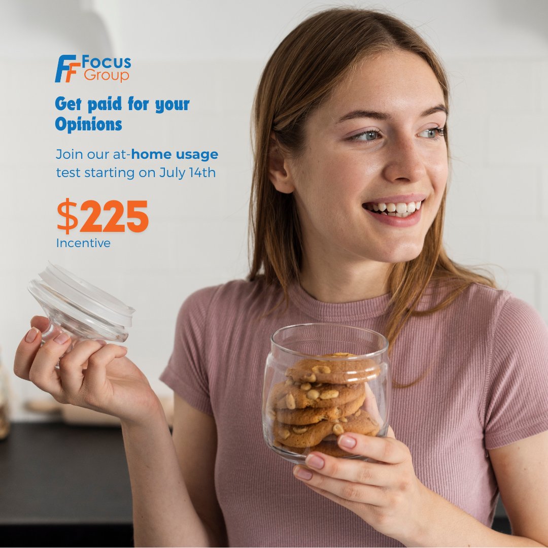 FF_FocusGroup's tweet image. Looking for people ages 18–70 for an at-home product test starting July 14th! 🏠 Earn $225 for your time. Click here to see if you qualify: panelfox.io/s/9de55ddf-849… #PaidStudy #ProductTest #AtHomeTesting
